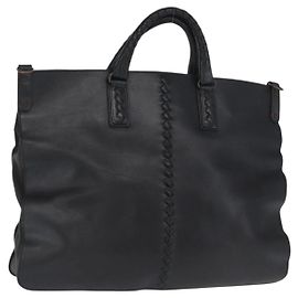 BORSO A MANO IN PELLE INTRECCIATO BOTTEGA VENETA NERO Auth 165550