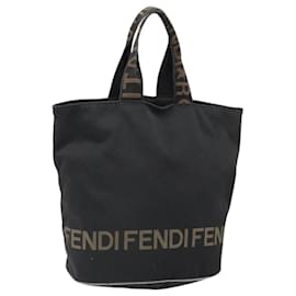 FENDI Handtasche aus schwarzem Nylon mit Silber authentisch ep13140 - Fendi