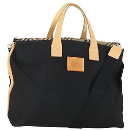 Burberrys Blue Label Tote Bag aus Canvas 2-in-1 Schwarz Auth BA10126