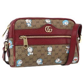 GUCCI GUCCI �~ Borsa Micro GG Supreme Doraemon PVC Beige 647784 Auth 149860SM