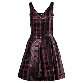 Miu Miu Rot und Schwarz Karierte Kleid