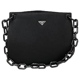 Borsa tote in tela con logo Triangle Prada