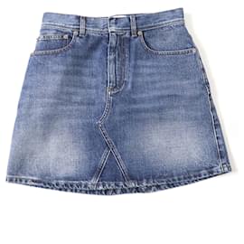 Falda Mini de Denim de Algodón Christian Dior 422J21A3830