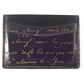 Portacarte in pelle patinata dorata Calligraphy BANBOU di Berluti