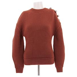 Roter Wollpullover mit geknöpftem Schulter - Lanvin
