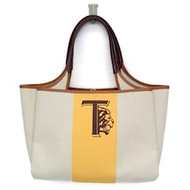 Borsa tote in tela e pelle da donna Tod's