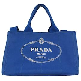 Borsa a spalla/tote in tela di medie dimensioni Canapa di Prada