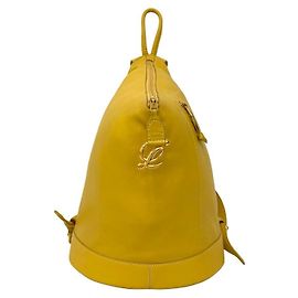 Loewe Anagram Logo Leder-Rucksack in Gelb