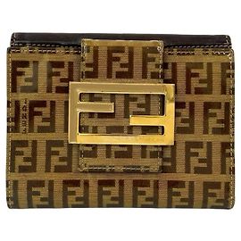 Billetera bifold con logo FF Zucchino de Fendi