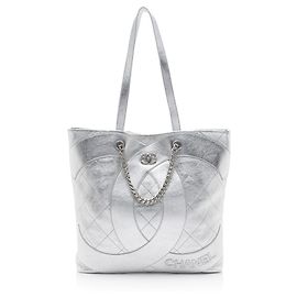Grande borsa da shopping Club Monaco in agnello metallico Chanel