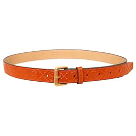 Leder-Gürtel mit eingeprägtem Tory Burch-Logo - '10s