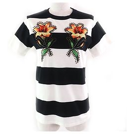 Camiseta com padrão de borda de flores Gucci Mare Gothicum