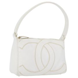 Borsa a Spalla CHANEL COCO Mark in Pelle Caviar Bianco Oro CC Auth 168141SAV
