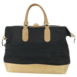 Borsa Boston GG Canvas Gucci Nera Oro Auth 169500
