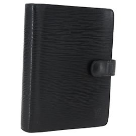 LOUIS VUITTON Epi Agenda MM Day Planner Cover Black R20042 LV Auth bs33328