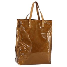 LOUIS VUITTON Borsa a Mano Monogram Vernis Reade MM Bronzo M91143 LV Auth 171026