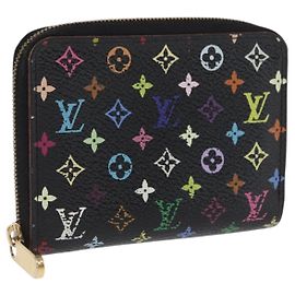 LOUIS VUITTON Monedero Zippy Monograma Multicolor Negro M93740 LV Auth 169925
