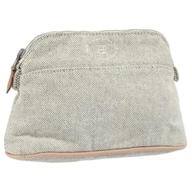 HERMES Bolide PM Pouch Tela Grigia Auth ti3700 - Hermès