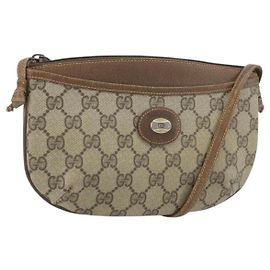 Gucci Borsa a Spalla GG Supreme PVC Beige Oro 904 02 020 Auth BA10634