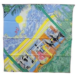 Hermès Foulard HERMES Carre 70 ""Rendez Vous Galant"" in seta multicolore Auth 169638M