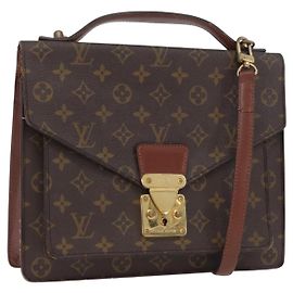 LOUIS VUITTON Borsa a Mano Monceau 28 Monogram M51185 LV Auth BA10595