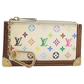 LOUIS VUITTON Monedero Cles Monograma Multicolor Blanco M92655 Auth 169794