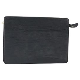 LOUIS VUITTON Pochette Uomo Epi Borsa a Mano Nera M52522 LV Auth 171980