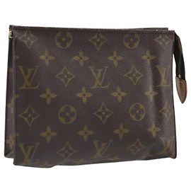 LOUIS VUITTON Poche Toilette Monogram 19 Pouch M47544 LV Auth ep13042