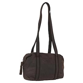 Borsa a Spalla PRADA in Nylon Marrone Oro Auth bs33239
