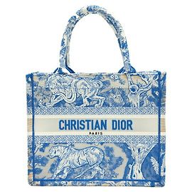 Christian Dior Book Tote in tela ricamata Small