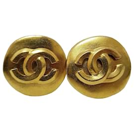 Chanel Orecchini Logo CC 3D Placcati Oro