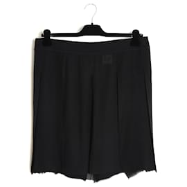 Chanel 2009 Falda de Doble Crepé de Seda Negra FR44 UK16 US14