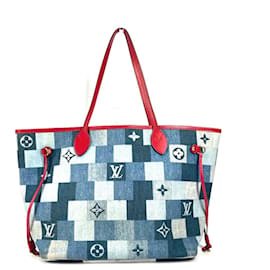 Borsa tote Neverfull Damier e Monogram Patchwork Denim MM di Louis Vuitton