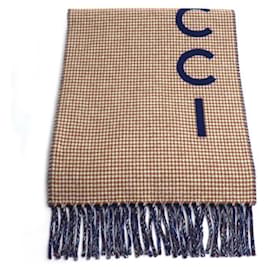 Sciarpa Gucci Logo in Cammello