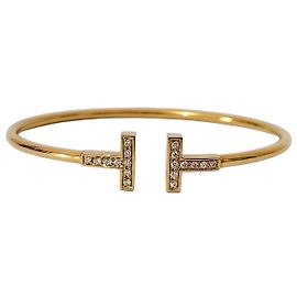 Bracciale Tiffany & Co T Wire in oro giallo 18k e diamanti
