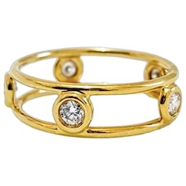 Anel 5 diamantes By the Yard em ouro amarelo 18k Tiffany & Co