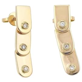 Orecchini Gucci a 3 livelli in oro giallo 18k e diamanti