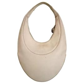 Sac à main Bulgari en cuir nubuck couleur ivoire nude