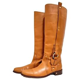 Céline Reitstiefel aus Leder Braun