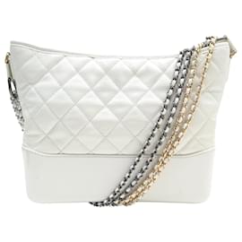 BOLSO CHANEL GABRIELLE GM DE CUERO QUILTED BLANCO CON BANDOLERA