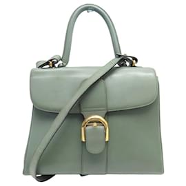 BORSA DELVAUX BRILLANT MM IN PELLE BOX VERDE CON TRACOLLA - Delvaux
