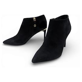 BOTINES LOUIS VUITTON DE TACÓN BAJO TAMAÑO 36 EN SEDA NEGRA