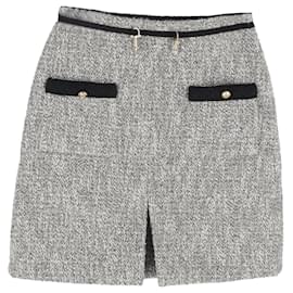 Falda Mini de Tweed Jinie de Maje en Algodón Gris