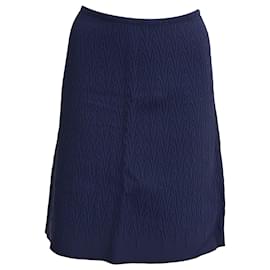 Falda Texturizada Alaïa de Longitud en la Rodilla en Viscosa Azul