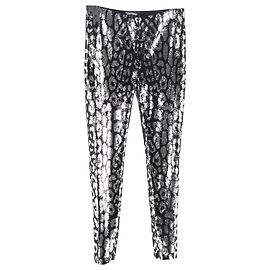 Leggings in polyamide argento con stampa leopardata e paillettes di Tom Ford