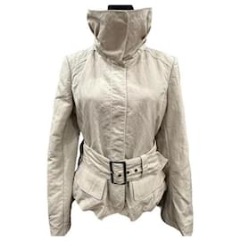 Chaqueta corta beige Pennyblack con cinturón