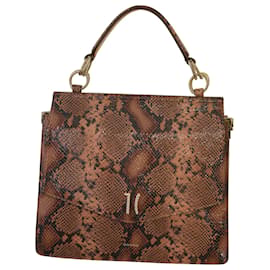 Borsa in pelle stampata Python Alviero Martini 1ª Classe / Borsa a tracolla Marrone Finiture dorate - Autre Marque