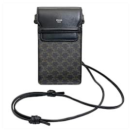 Céline Borsa a spalla con pochette mobile in tela e pelle di agnello Celine Triomphe