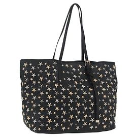 Borsa Tote in Pelle Nera e Oro Autentica BA10659 Jimmy Choo