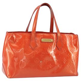 LOUIS VUITTON Borsa Wilshire PM Monogram Vernis Arancione Tramonto M93644 Auth BA10354